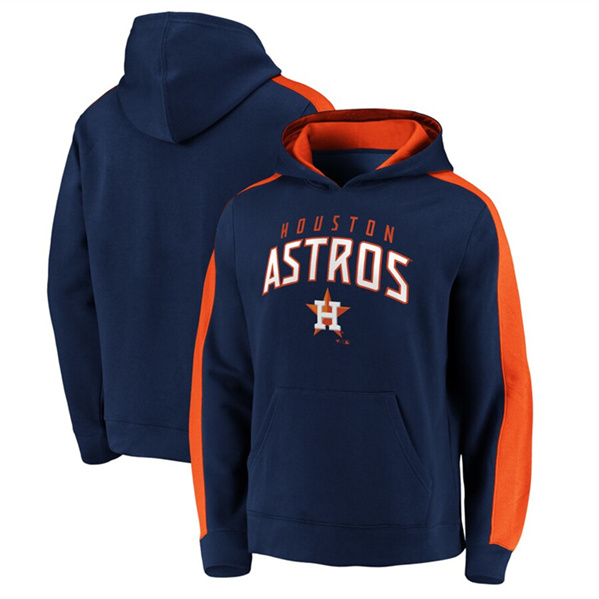 Men's Houston Astros Navy Game Time Arch Pullover Hoodie